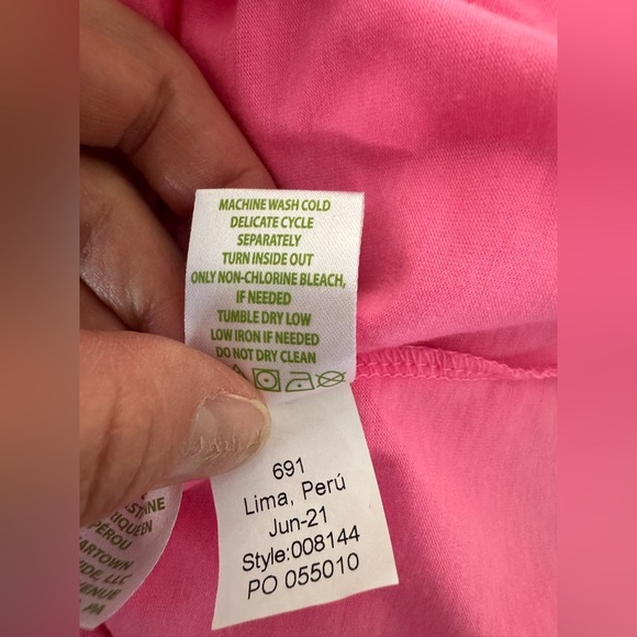 Lily Pulitzer Laina Ruffle Flutter Cap Sleeve Top Bonaire Hot Pink Resort M - Picture 11 of 11